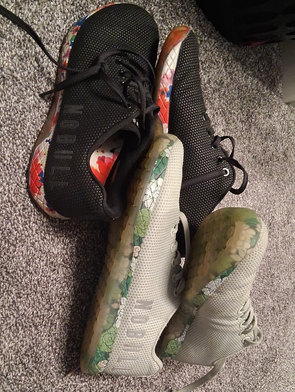 NOBULL Black & Light Green Floral-Accent Womens Trainers